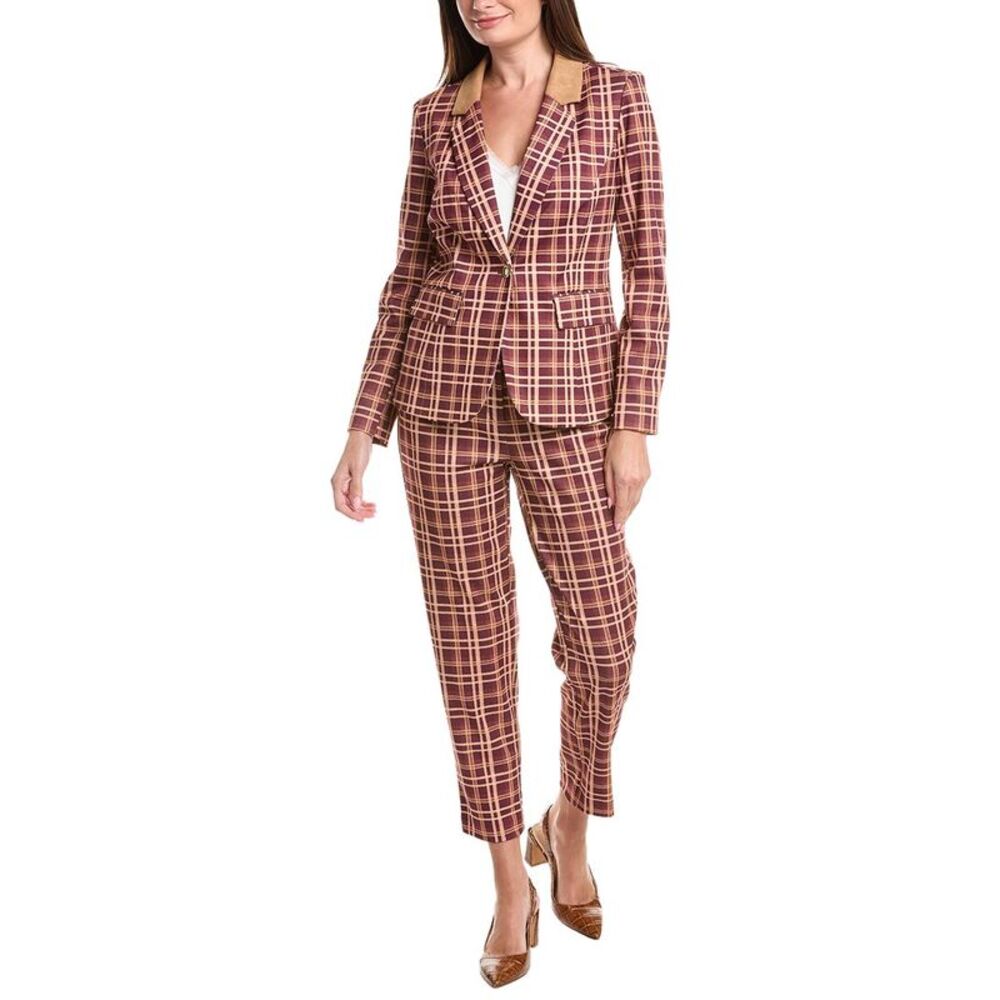 Nanette Nanette Lepore Womens 2Pc Jacket & Pant Suit Set, Brown